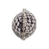 Bead, leather, black and grey, 20-24mm round with snakeskin design. Sold individually. image number 0