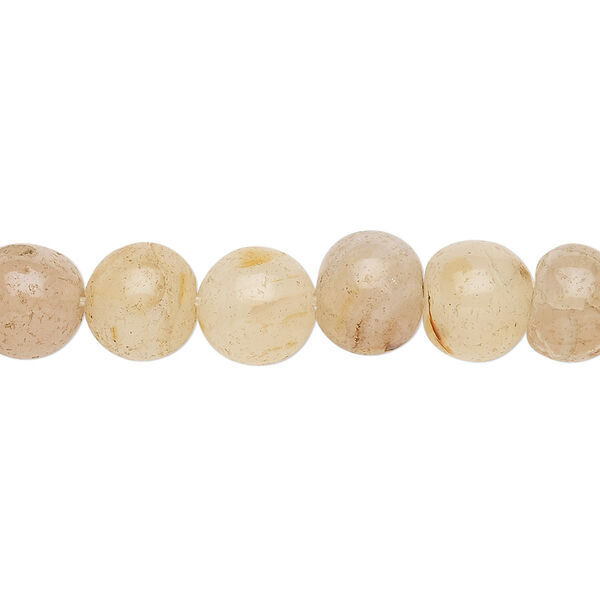 Bead, carnelian (dyed / heated), light, medium to large pebble, Mohs hardness 6-1/2 to 7. Sold per 13-inch strand. image number 0