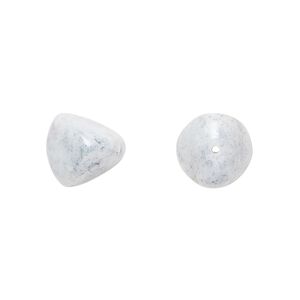 Bead, Czech pressed glass, light blue granite, 12x11mm trigon. Sold per 15" to 16" strand.