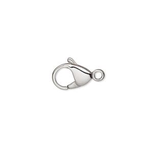 Clasp lobster claw 1pkg10, 11x8mm, stainless steel 1-strand