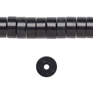 Black obsidian 1pkg10, heishi bead natural 10x5mm