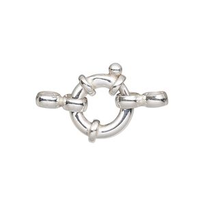 Springring 1pkg1 sterling silver, 14mm, clasp 1-strand