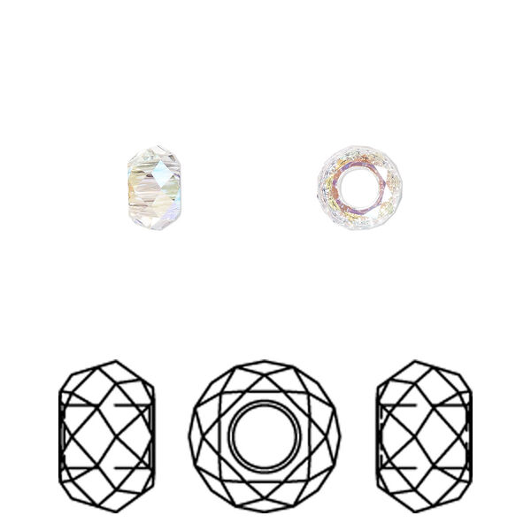 Bead 4pk crystal shimmer 2X, Crystal Passions® 6x3.75mm briolette XL hole 5042 image number 0