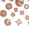 Bead and bead cap mix, copper, 5x2mm-15x14mm mixed shape. Sold per 50-gram pkg, approximately 60-70 pieces. image number 0
