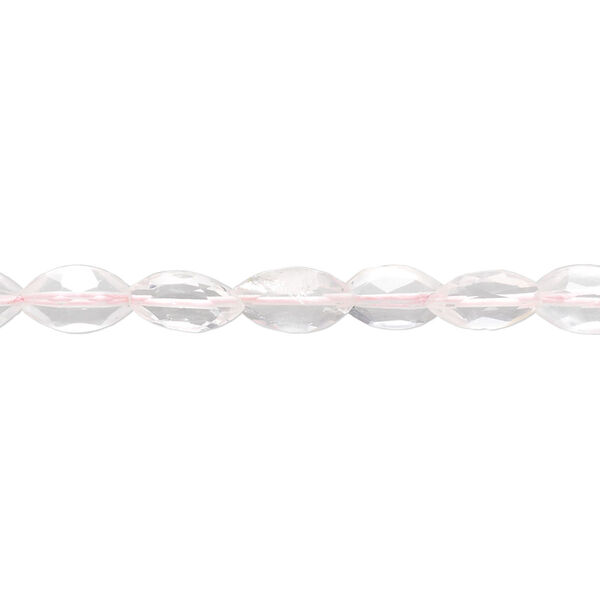 Bead, rose quartz (natural), 9x5mm-10x6mm faceted marquise, B- grade, Mohs hardness 7. Sold per 15" to 16" strand, approximately 40 beads. image number 0