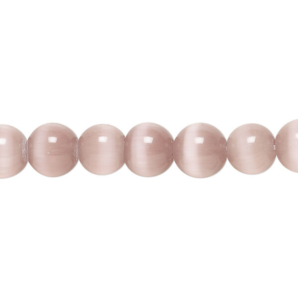 Bead, cat's eye glass (fiber optic glass), lavender, 8mm round, quality grade. Sold per 15-1/2" to 16" strand. image number 0