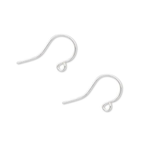 Ear wire, sterling silver-filled, 10.5mm fishhook with open loop, 22 gauge. Sold per pkg of 5 pairs. image number 0