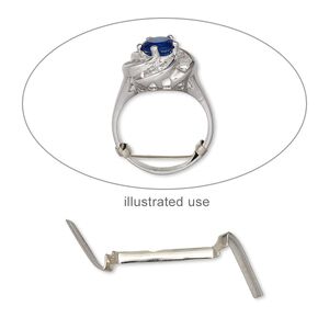 Ring guard, 12KtW white gold-filled, medium, fits 2.75mm to 5mm wide shanks. Sold per pkg of 2.
