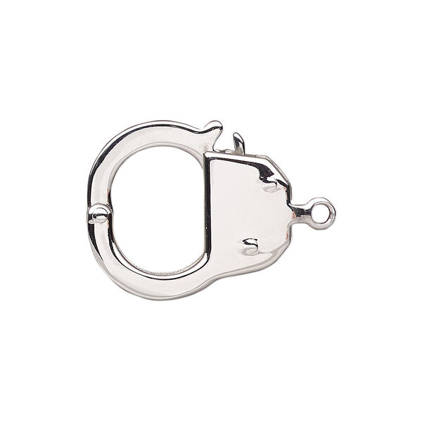 Clasp, tab, stainless steel, 22x19mm handcuff. Sold individually. image number 0