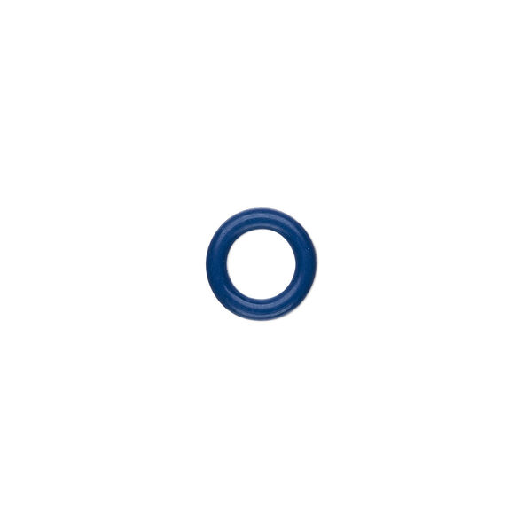 Component, Oh! Ring™, silicone, blue, 10mm round with 6mm hole. Sold per pkg of 300. image number 0