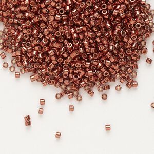 Seed bead, Delica®, glass, pkg/7.5g, #11 round, Duracoat® opaque galvanized dark berry (DB-1842).