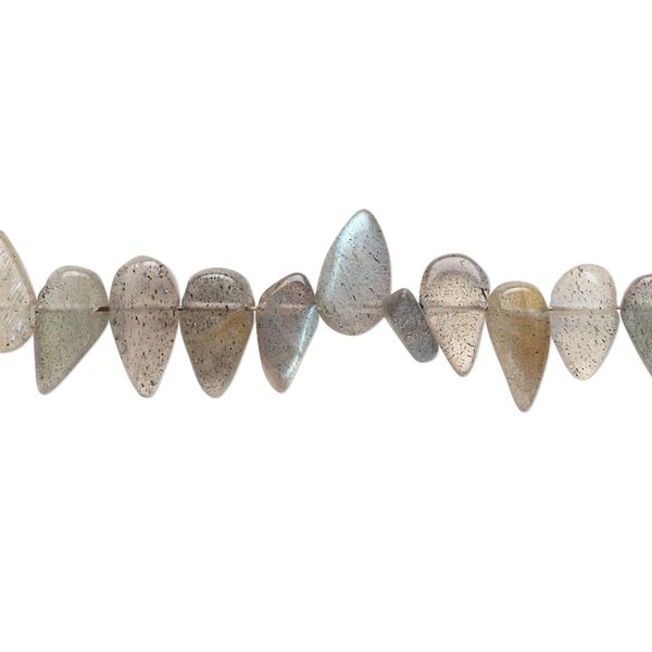 Labradorite 1pkg1, hand-cut top-drilled flat teardrop bead natural 14 inch 5x4mm-10x5mm image number 0