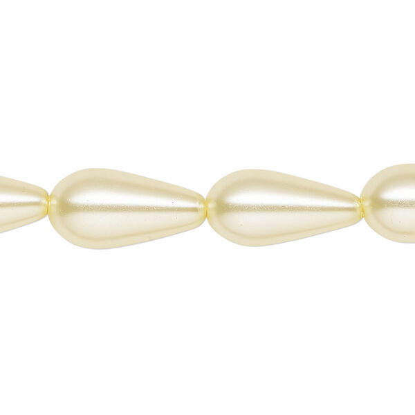 Pearl 1pk ivory, Celestial Crystal® 15x8mm teardrop 15.5-16 inch image number 0