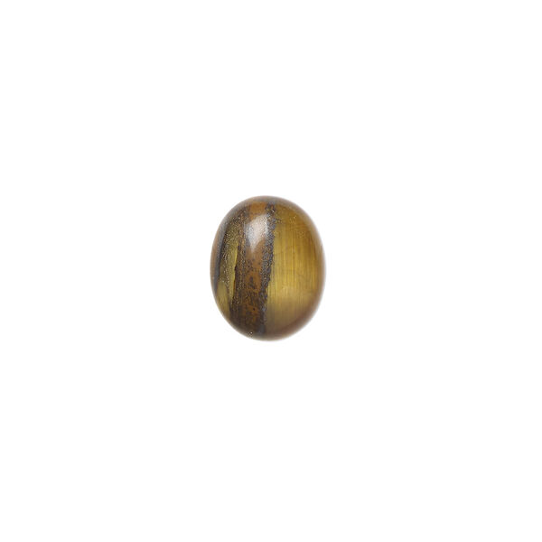 Cabochon, tigereye (natural), 10x8mm calibrated oval, B grade, Mohs hardness 7. Sold per pkg of 10. image number 0