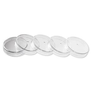 Organizer cap, Space Saver, plastic, clear, 1-5/8 inch round. Sold per pkg of 5.