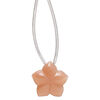 Peach moonstone 1pkg1, hand-cut top-drilled 2-sided carved flower bead natural B grade, 16x16mm image number 0