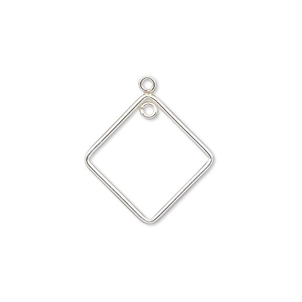 Drop, sterling silver-filled, 19x19mm open diamond with loop. Sold per pkg of 2. image number 0