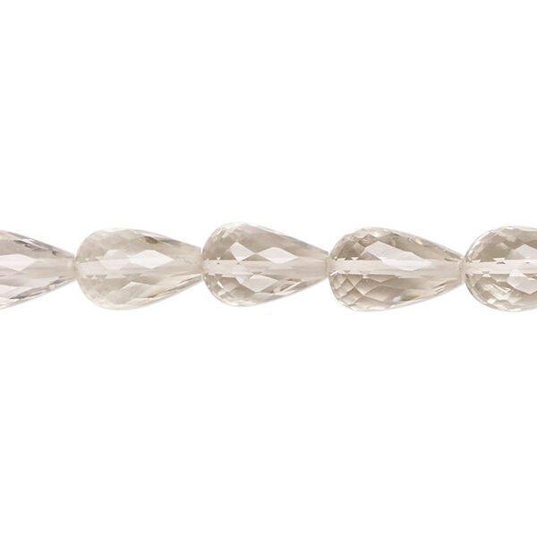 Green quartz 1pkg1, hand-cut micro-faceted teardrop bead 8 inch 8x5mm-15x7mm image number 0