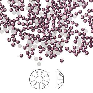 Flat back 144pk amethyst foil back, Preciosa MAXIMA Czech crystal rhinestone 1.7-1.9mm chaton rose round SS5