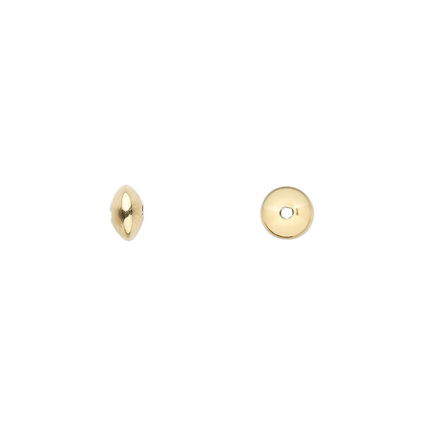 Bead, 14Kt gold, 5.5x3mm smooth saucer. Sold per pkg of 10. image number 0