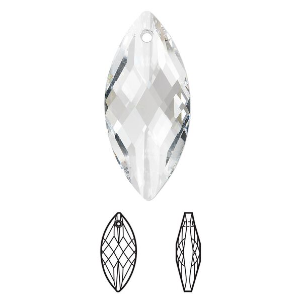 Focal 1pk crystal, Crystal Passions® 40x18mm pendant navette 6110 image number 0