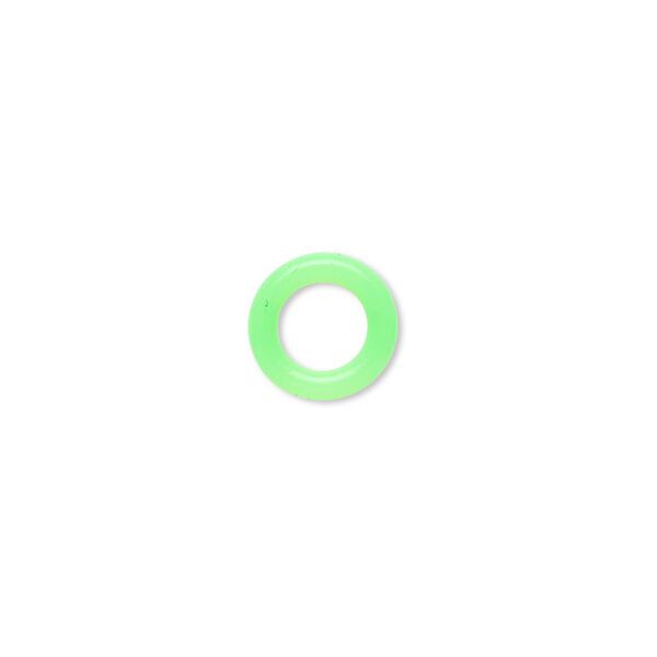 Component, Oh! Ring™, silicone, neon green, 10mm round with 6mm hole. Sold per pkg of 300. image number 0
