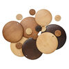 Component mix, wood (natural / dyed), mixed colors, 15-60mm flat round. Sold per pkg of 50. image number 1