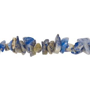 Bead, lapis lazuli (natural), medium chip with 0.6-0.8mm hole, Mohs hardness 5 to 6. Sold per 34-inch strand, approximately 290-320 beads.