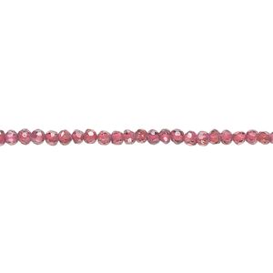 Rhodolite garnet 1pkg1, hand-cut faceted round bead 15.5-16 inch 2-3mm