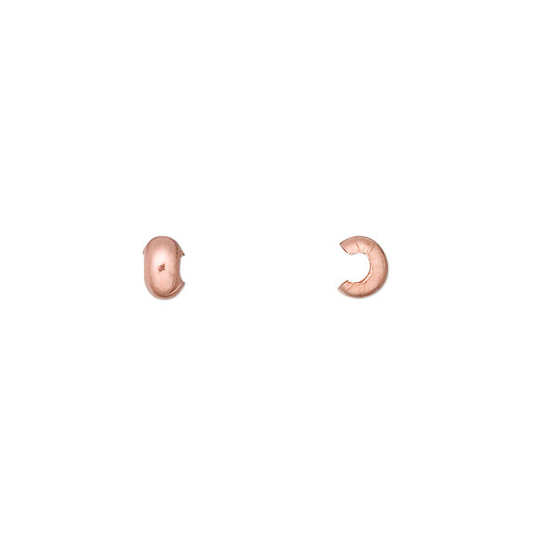 Crimp cover, copper-plated copper, 4mm. Sold per pkg of 500. image number 0