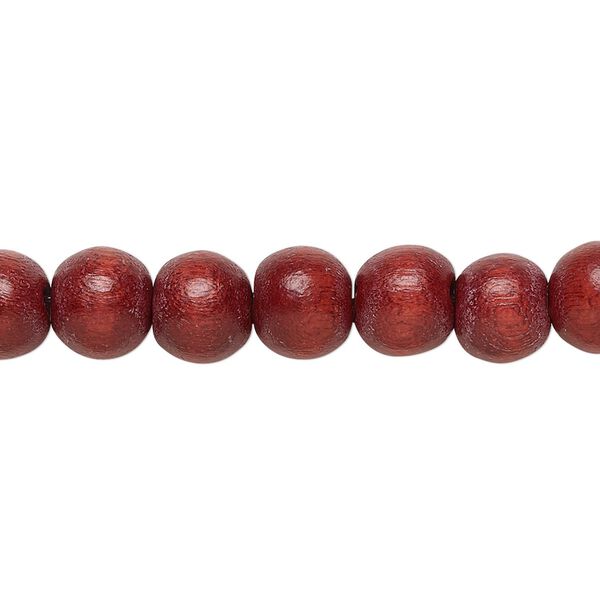 Bead, Taiwanese cheesewood (dyed / waxed), rust brown, 7-8mm round. Sold per pkg of (2) 15-1/2" to 16" strands. image number 0