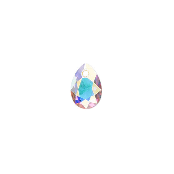 Drop 4pk crystal AB, Crystal Passions® 11.5x8mm pendant pear cut 6433 image number 0