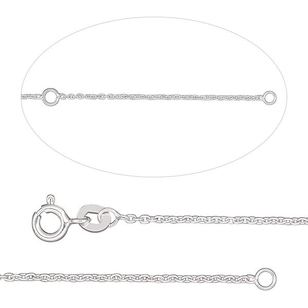 Chain, Gossamer™, 1.2mm cable, adjustable at 18 and 20 inches with springring clasp. Sold individually. image number 0