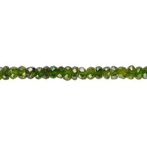 Chrome diopside 1pkg1, hand-cut faceted rondelle bead natural 13 inch 3x1mm-4x2mm