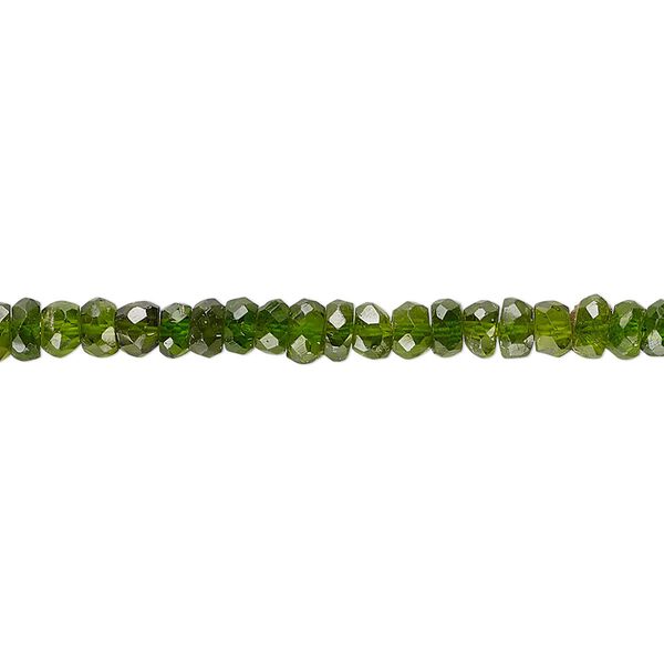 Chrome diopside 1pkg1, hand-cut faceted rondelle bead natural 13 inch 3x1mm-4x2mm image number 0
