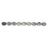 Mother-of-pearl shell 1pkg1, matte flat oval bead 15 inch blue steel 25x18mm image number 1