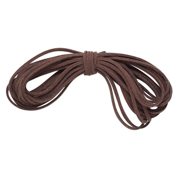 Cord, faux suede, brown, 3mm. Sold per pkg of 5 yards. image number 0
