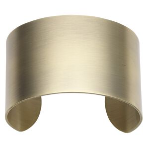 Bracelet component, cuff, antique gold-plated steel, 1-1/2 inches wide, 6-1/2 inches. Sold individually.