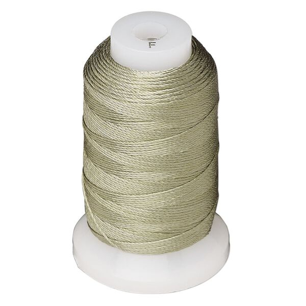Thread, Purely Silk™, dark green, size F. Sold per 140-yard spool. image number 0