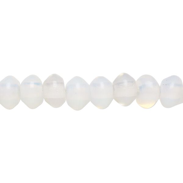 Bead, sea "opal" (glass), translucent to semitranslucent, 8x5mm saucer. Sold per pkg of 10. image number 0