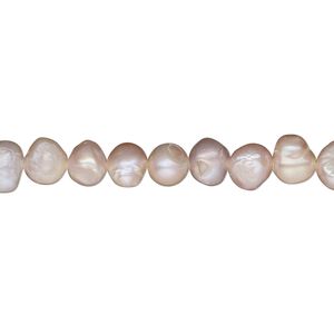 Pearl, cultured freshwater, mauve, 6-7mm flat-sided potato, D- grade, Mohs hardness 2-1/2 to 4. Sold per 15-inch strand.