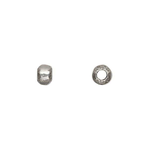 Bead, Hill Tribes, antiqued sterling silver, 6x4mm rondelle. Sold per pkg of 2. image number 0