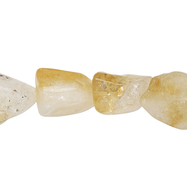 Bead, citrine (heated), small to large nugget, Mohs hardness 7. Sold per 14-inch strand. image number 0