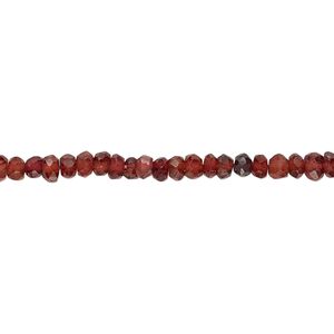 Garnet 1pkg1, hand-cut faceted rondelle bead 14 inch 3x2mm-4x3mm