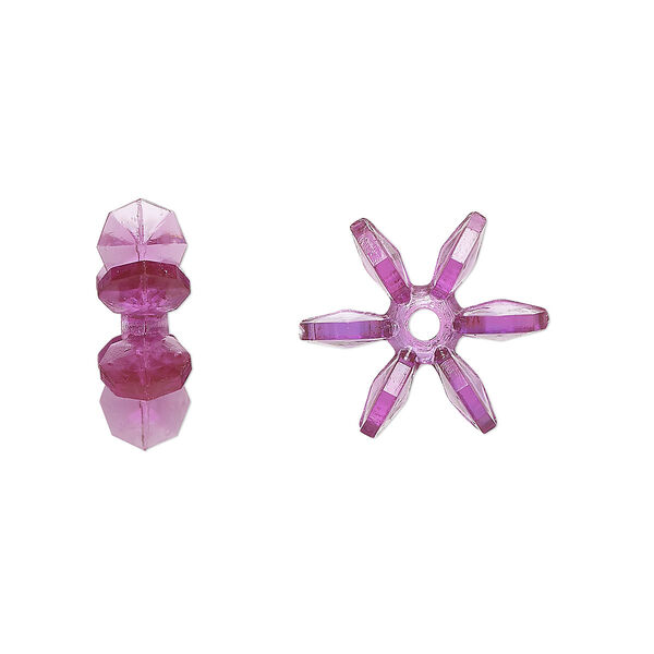 Bead, acrylic, transparent dark purple, 14x5mm paddle wheel. Sold per pkg of 500. image number 0