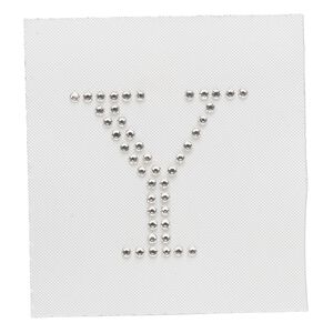 Iron-on transfer 1pk crystal clear, Preciosa Czech crystal 35.5x33.5mm "Y"
