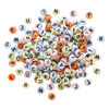 Bead mix, acrylic, opaque mixed colors, 7mm double-sided flat round with alphabet letters. Sold per pkg of 200. image number 1
