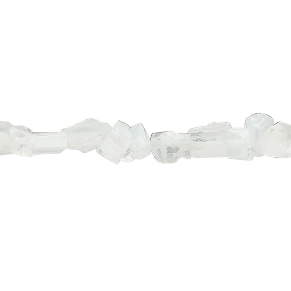 Bead, millefiori glass, translucent white and clear, small chip. Sold per 33-inch strand. image number 0