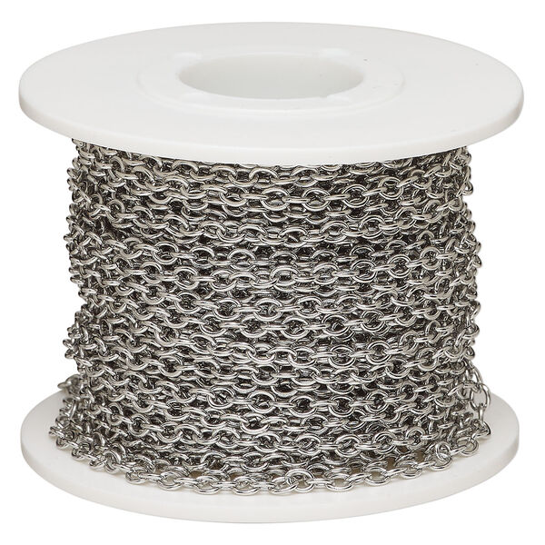 Chain 1pkg1 cable, 3.4mm, stainless steel 50 foot unfinished image number 1