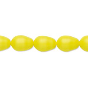 Pearl 10pk neon yellow, Crystal Passions® 11x8mm pear 5821